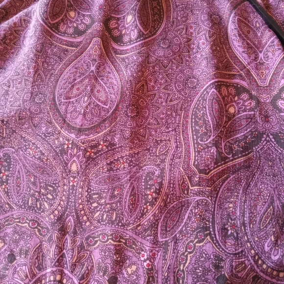 A‎ New Day Burgundy Wine Paisley Long Sleeve Tiered Midi Dress XXL NWOT - Picture 2 of 5